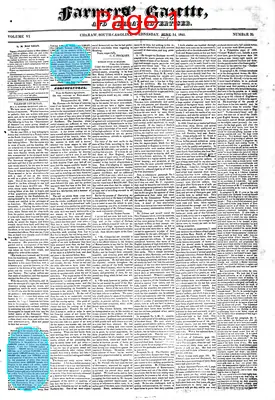 Page thumbnail for Farmers' Gazette, And Cheraw Advertiser