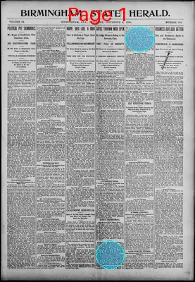 Page thumbnail for Birmingham State Herald