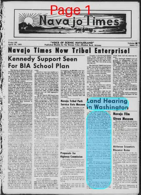 Page thumbnail for Navajo Times