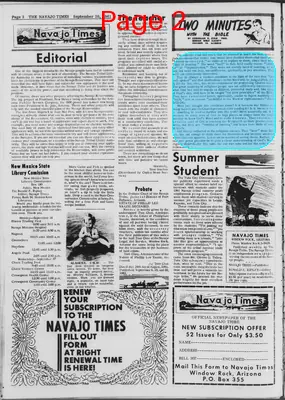 Page thumbnail for Navajo Times