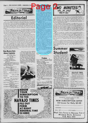 Page thumbnail for Navajo Times