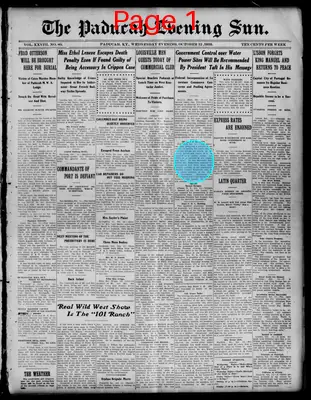 Page thumbnail for The Paducah Evening Sun