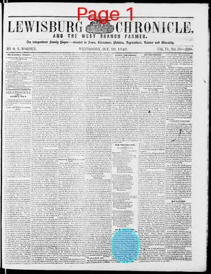 Page thumbnail for Lewisburg Chronicle, And The West Branch Farmer