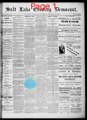Page thumbnail for Salt Lake Evening Democrat