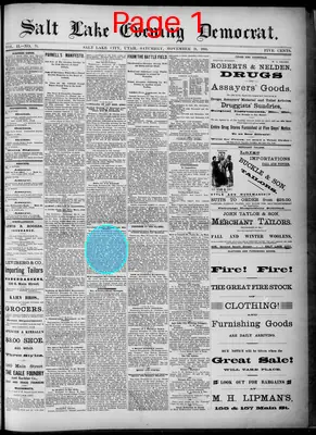 Page thumbnail for Salt Lake Evening Democrat