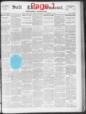 Page thumbnail for Salt Lake Evening Democrat