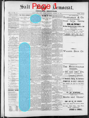 Page thumbnail for Salt Lake Evening Democrat