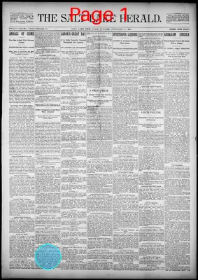 Page thumbnail for The Salt Lake Herald