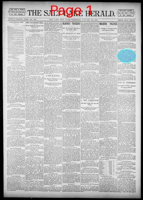 Page thumbnail for The Salt Lake Herald