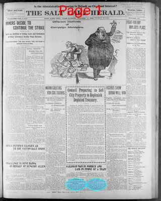 Page thumbnail for The Salt Lake Herald