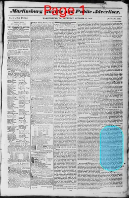 Page thumbnail for Martinsburg Gazette And Public Advertiser
