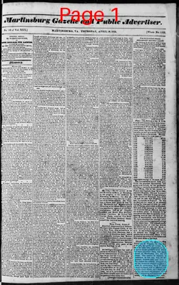 Page thumbnail for Martinsburg Gazette And Public Advertiser
