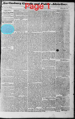 Page thumbnail for Martinsburg Gazette And Public Advertiser