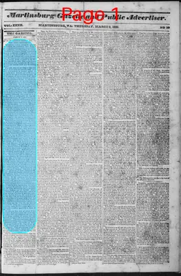 Page thumbnail for Martinsburg Gazette And Public Advertiser
