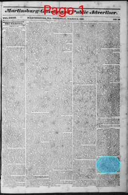 Page thumbnail for Martinsburg Gazette And Public Advertiser