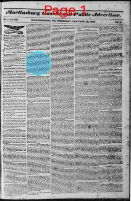 Page thumbnail for Martinsburg Gazette And Public Advertiser