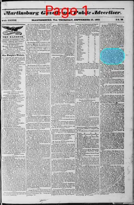 Page thumbnail for Martinsburg Gazette And Public Advertiser