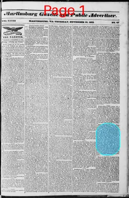 Page thumbnail for Martinsburg Gazette And Public Advertiser