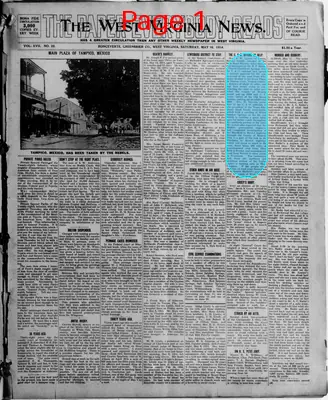 Page thumbnail for The West Virginia News