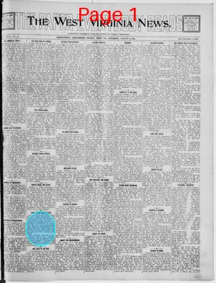 Page thumbnail for The West Virginia News