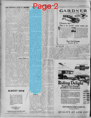 Page thumbnail for The West Virginia News