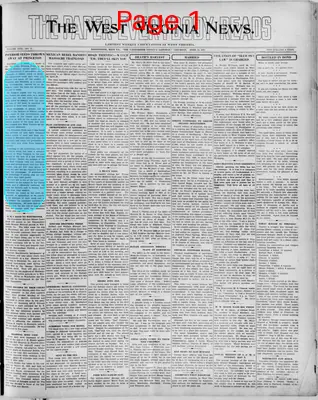 Page thumbnail for The West Virginia News