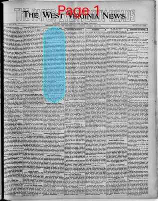 Page thumbnail for The West Virginia News
