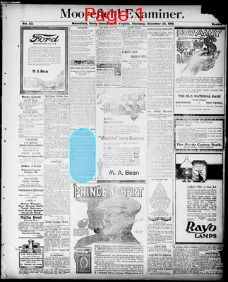 Page thumbnail for The Moorefield Examiner