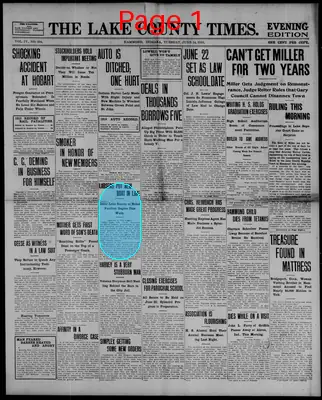 Page thumbnail for The Lake County Times