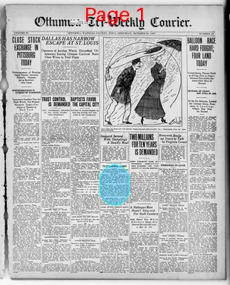 Page thumbnail for Ottumwa Tri Weekly Courier