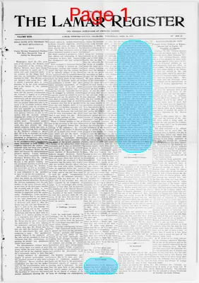 Page thumbnail for The Lamar Register