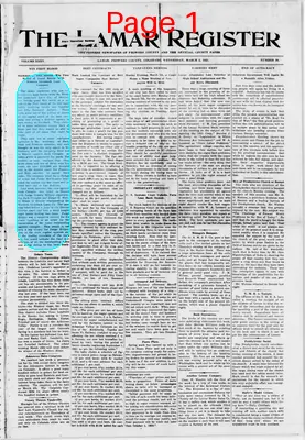 Page thumbnail for The Lamar Register
