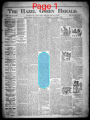 Page thumbnail for The Hazel Green Herald