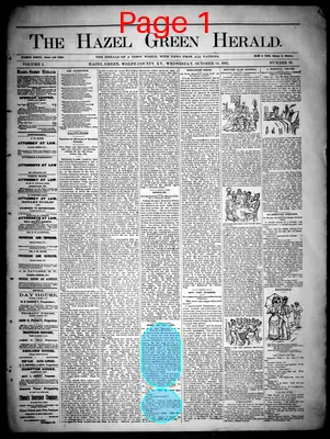 Page thumbnail for The Hazel Green Herald