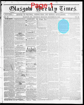 Page thumbnail for Glasgow Weekly Times