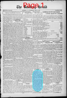 Page thumbnail for The Bamberg Herald