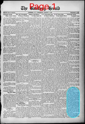 Page thumbnail for The Bamberg Herald