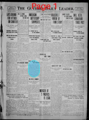 Page thumbnail for The Guthrie Daily Leader