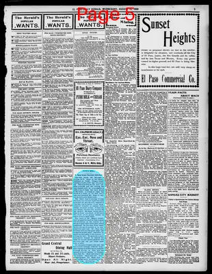 Page thumbnail for El Paso Daily Herald