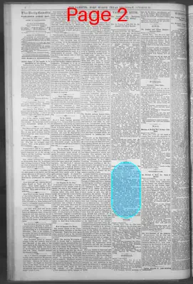 Page thumbnail for Fort Worth Daily Gazette
