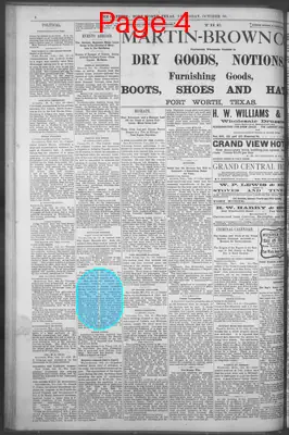 Page thumbnail for Fort Worth Daily Gazette