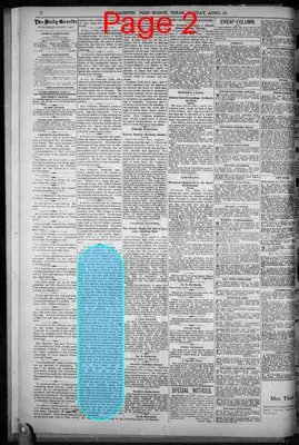 Page thumbnail for Fort Worth Daily Gazette