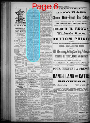Page thumbnail for Fort Worth Daily Gazette