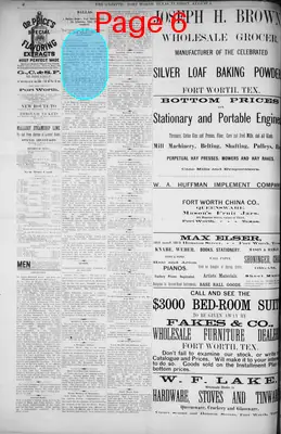 Page thumbnail for Fort Worth Daily Gazette