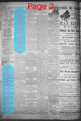 Page thumbnail for Fort Worth Daily Gazette