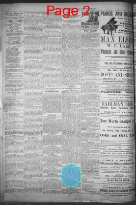 Page thumbnail for Fort Worth Daily Gazette
