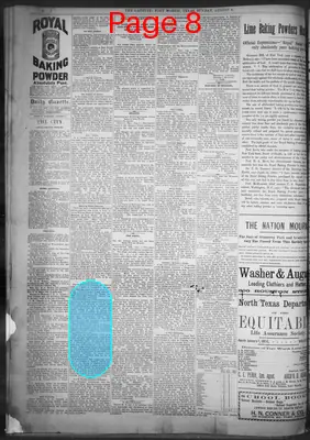 Page thumbnail for Fort Worth Daily Gazette