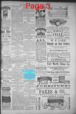 Page thumbnail for Fort Worth Daily Gazette