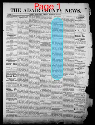 Page thumbnail for The Adair County News