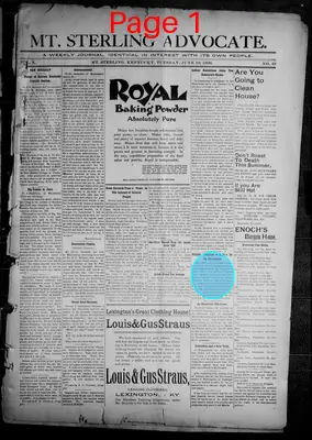 Page thumbnail for The Mt. Sterling Advocate